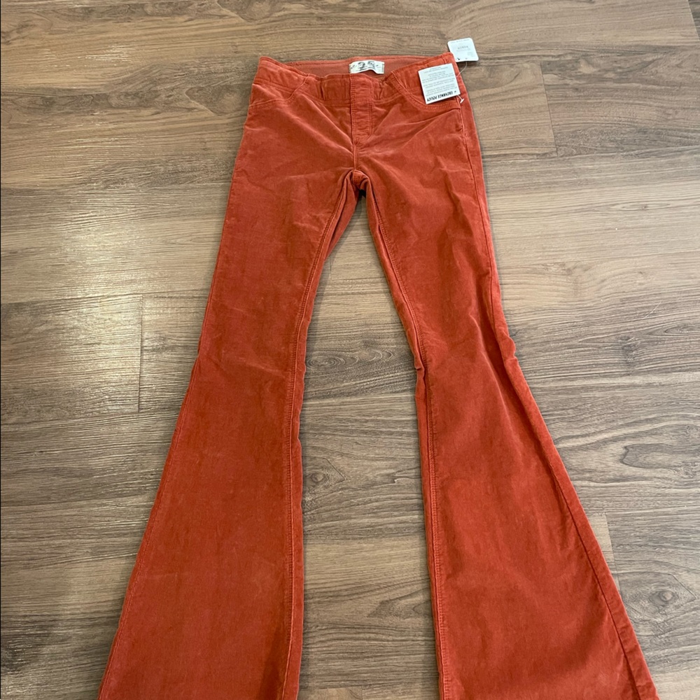 Free People Rust Orange Corduroy Bootcut Pants